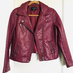 Ann Taylor Faux Leather Moto Jacket Size M